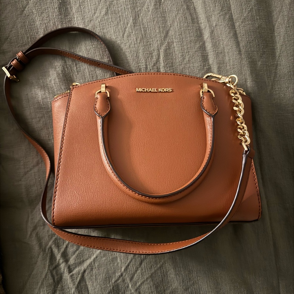Michael Kors Brown Leather Satchel - Picture 1 of 2